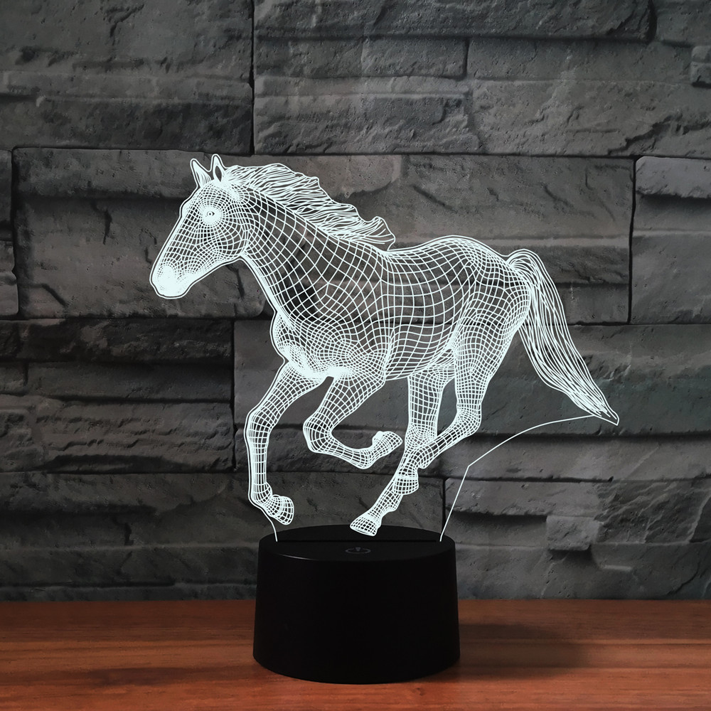 [세븐 네온] 말 아크릴 7 색 책상 램프 3D 참신 Led 나이트 라이트 밀레니엄 팔콘 선물